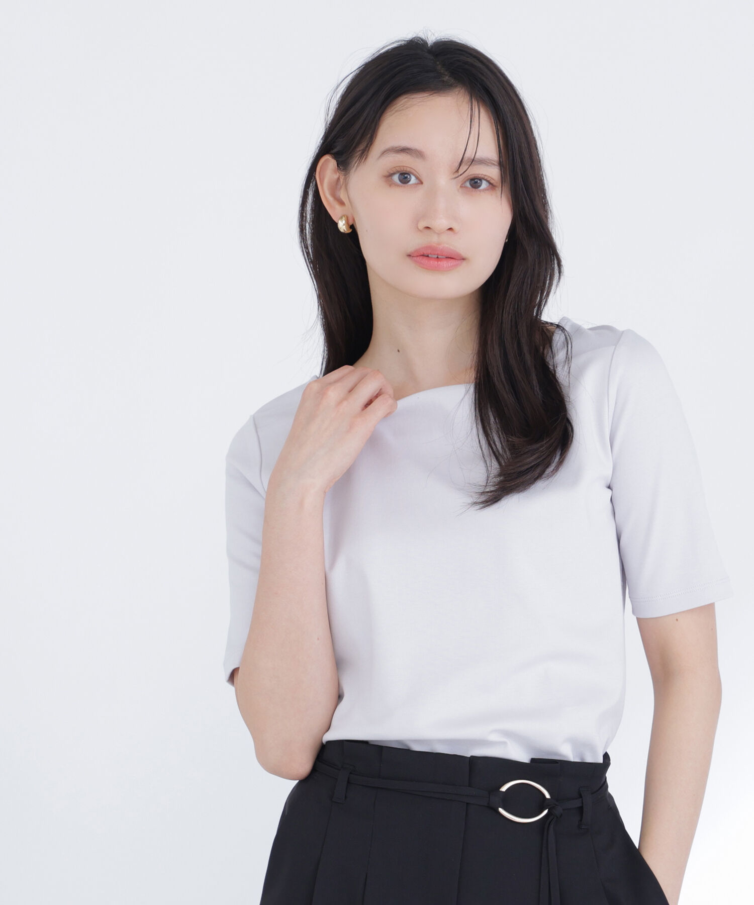  「ベーシックTシャツ スクエアネック」|Tシャツ・カットソー|ラベンダーグ