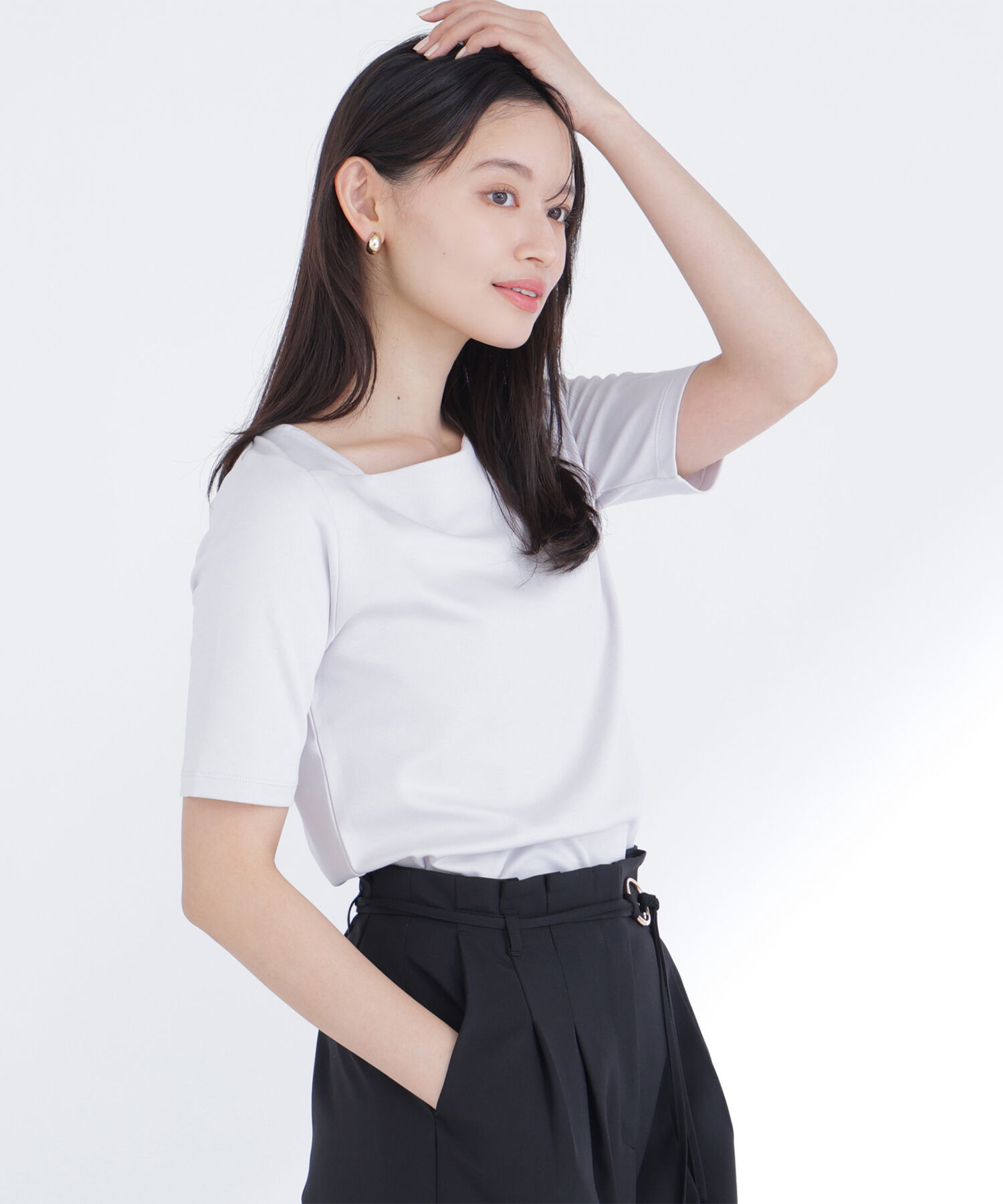 「ベーシックTシャツ スクエアネック」|Tシャツ・カットソー|
