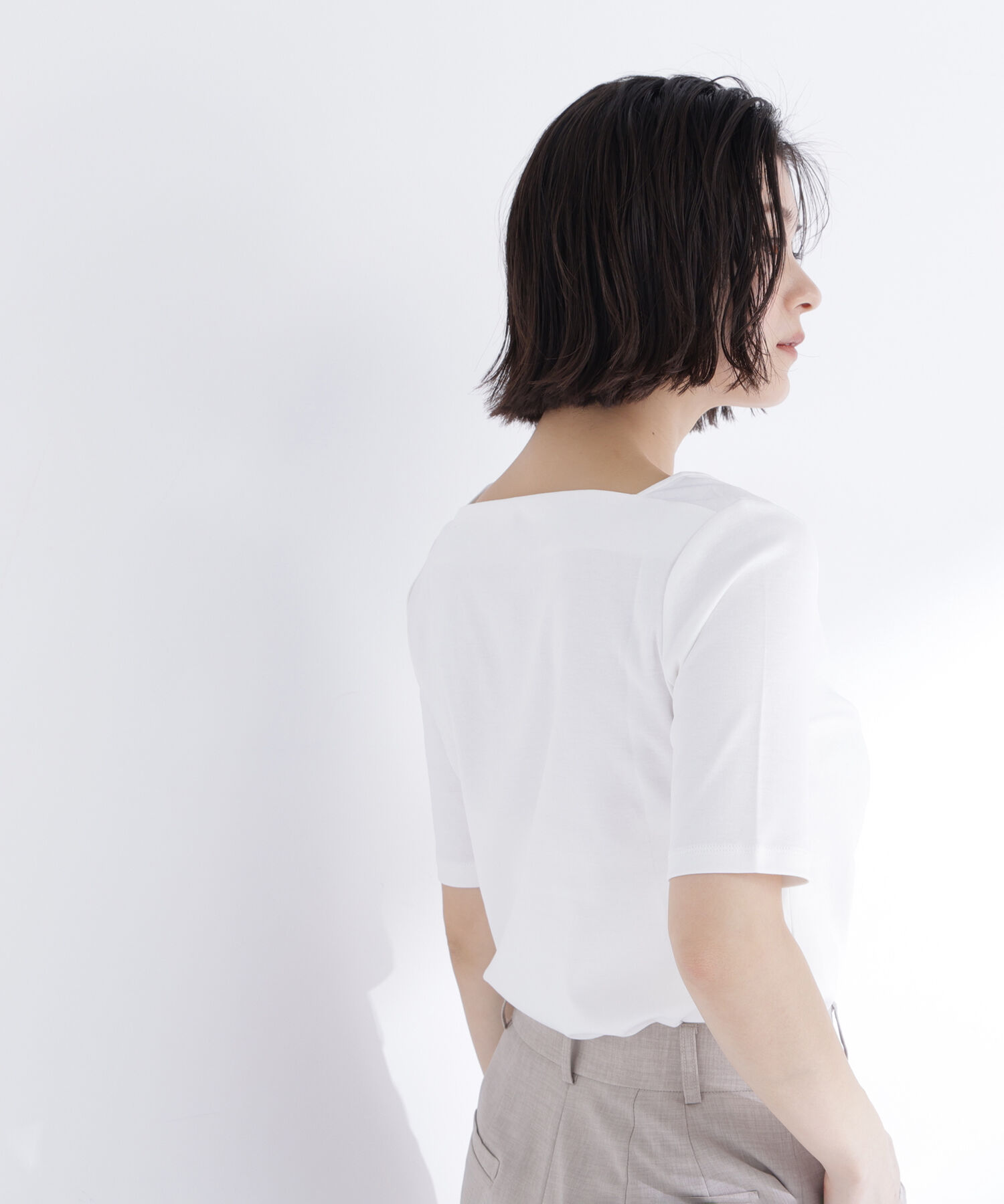  「ベーシックTシャツ スクエアネック」|Tシャツ・カットソー|