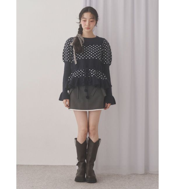 merry jenny「ribbon lace mini skirt」|スカート|
