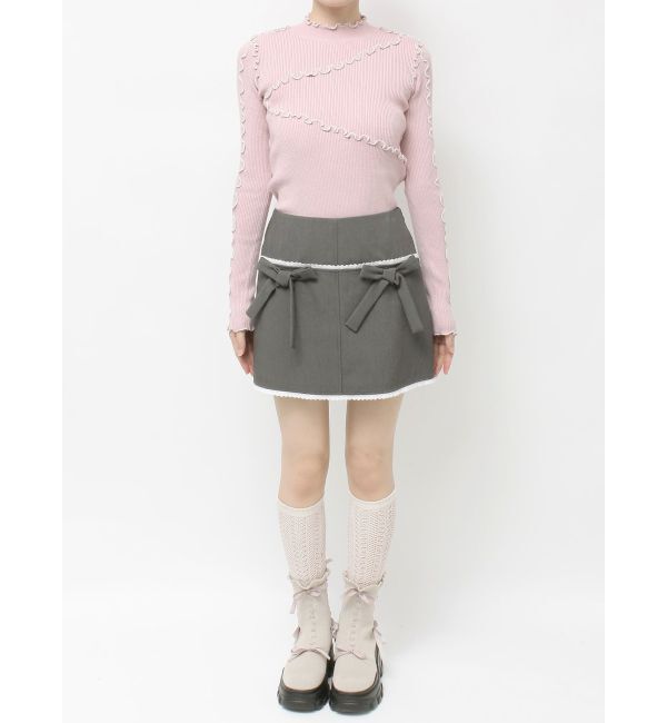 merry jenny「ribbon lace mini skirt」|スカート|