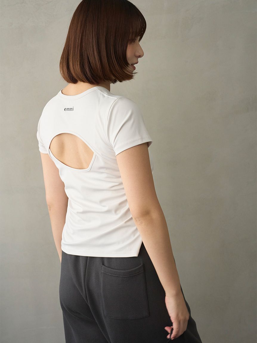 emmi atelier「バックデザインTシャツ/UVカット」|Tシャツ・カットソー|WHT
