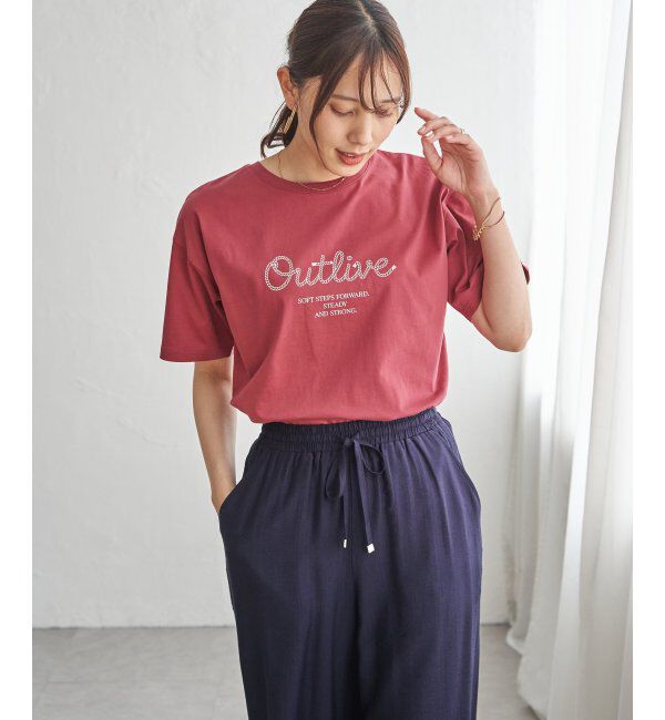 ikka「【接触冷感】ロゴフォトプリントTシャツ」|Tシャツ・カットソー|ワイン