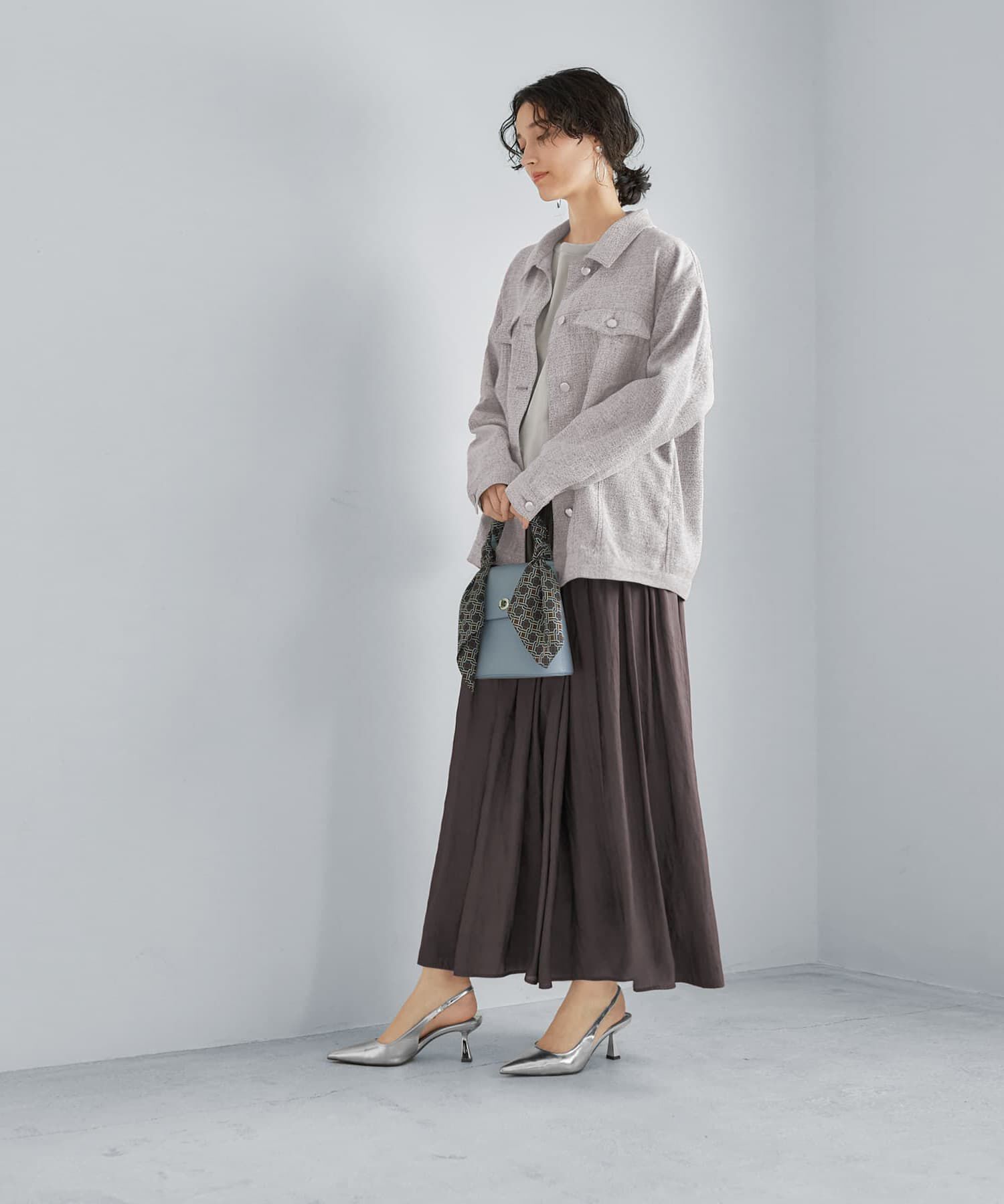 STYLE DELI「【Made in JAPAN】ロングレングスV.サテンギャザースカート」|スカート|