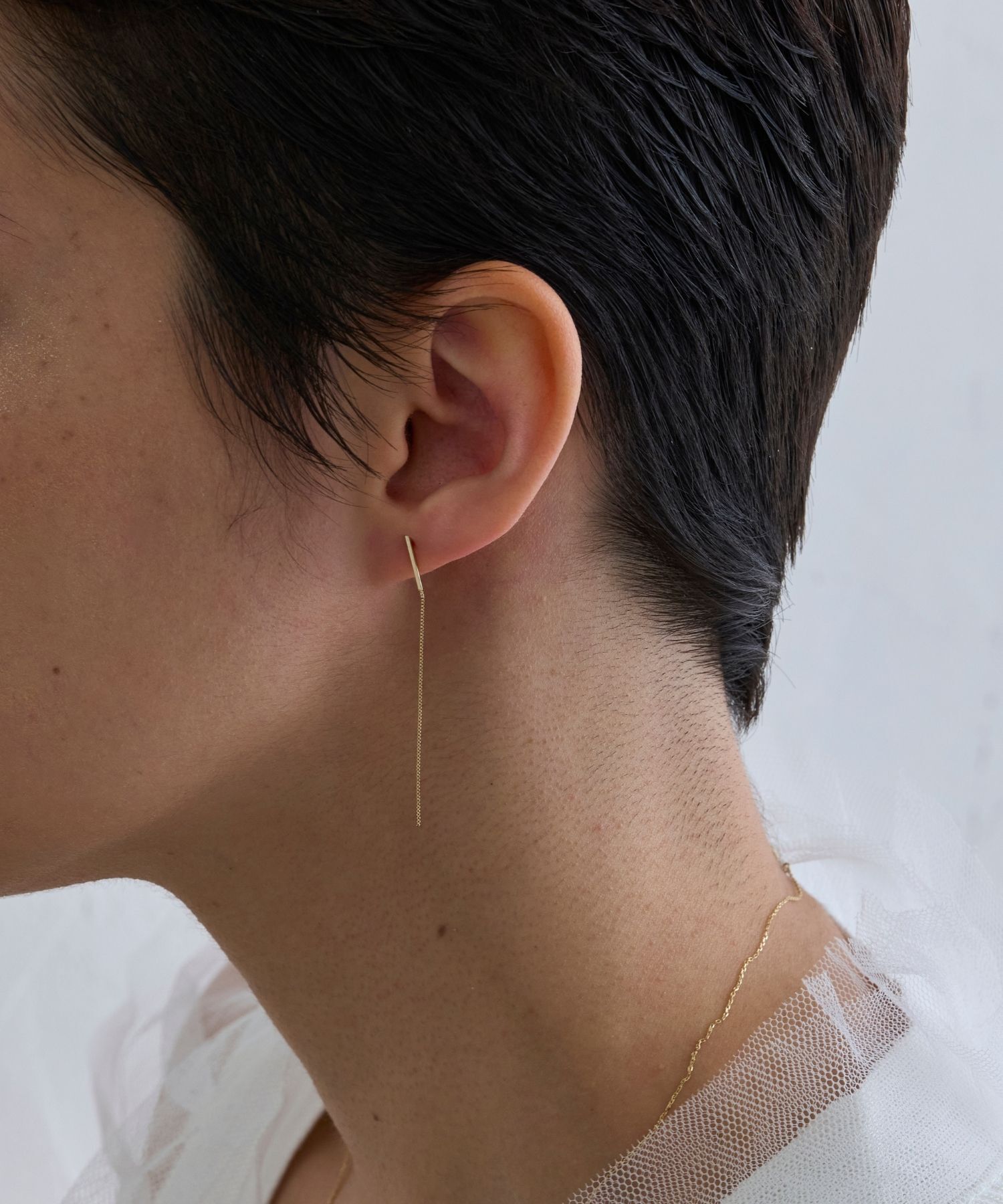JUPITER「【K10】バー＆ベネチアンチェーンロングピアス」|ピアス|