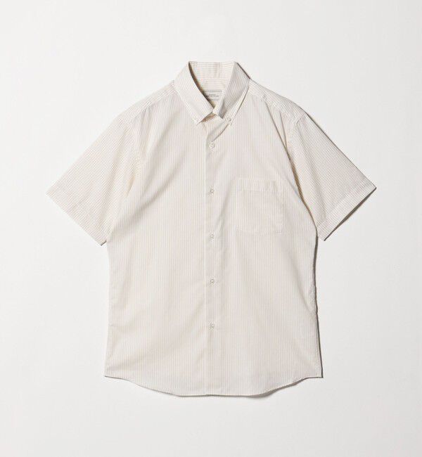 UNITED ARROWS green label relaxing「エブリット TC パナマ ストライプ スタンダード ボタンダウン ショートスリーブ シャツ -イージーアイロン」|シャツ・ブラウス|BEIGE