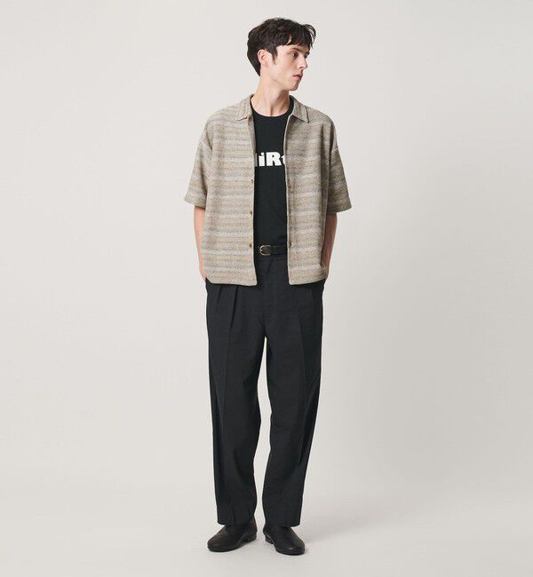 BEAUTY&YOUTH UNITED ARROWS「フェアアイル ショートスリーブ ニットシャツ ウォッシャブル」|カーディガン|