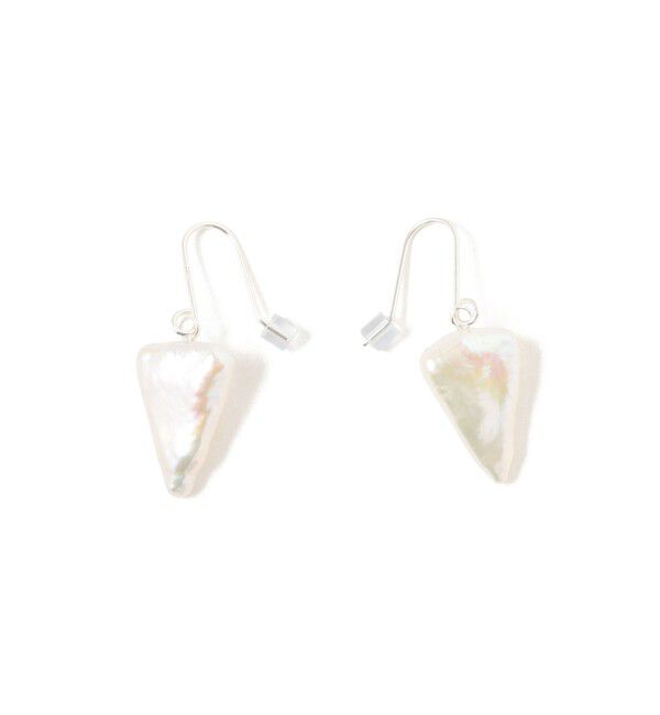 Ray BEAMS 「シルバー 淡水 三角パール ピアス」|ピアス|