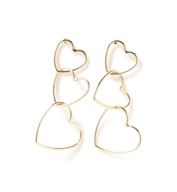 Ray BEAMS 「コネクト ハート ピアス」|ピアス|GOLD