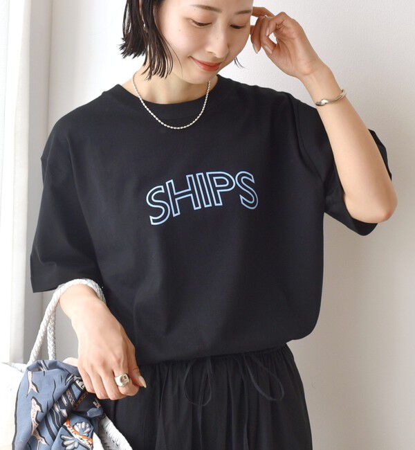 SHIPS for women「【累計販売数7.5万枚突破!!】【WEB限定】 SHIPS ラウンド プリント ロゴ TEE」|Tシャツ・カットソー|