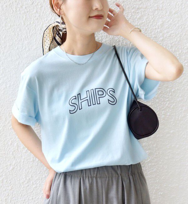 SHIPS for women「【累計販売数7.5万枚突破!!】【WEB限定】 SHIPS ラウンド プリント ロゴ TEE」|Tシャツ・カットソー|