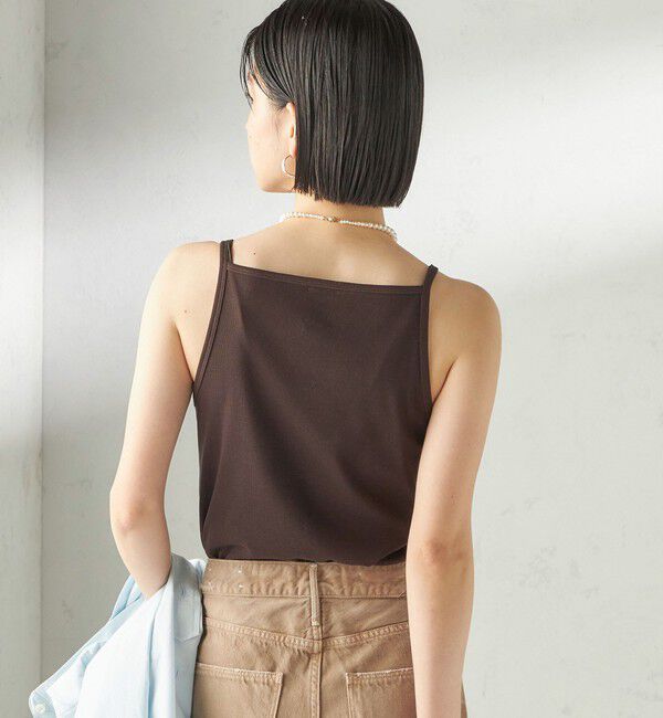 SHIPS for women「【SHIPS別注】GGG:〈手洗い可能〉スクエアネック リブ タンクトップ」|キャミソール|