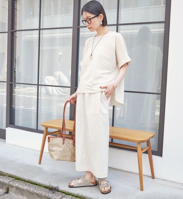 SHIPS for women「《予約》【実力派ベーシック】〈手洗い可能〉レーヨン ナイロン ポケット デザイン Iライン スカート」|タイト|