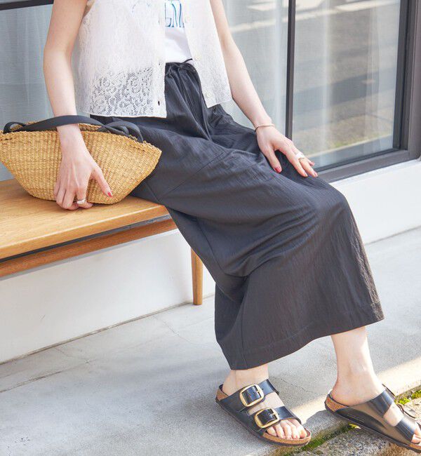 SHIPS for women「《予約》【実力派ベーシック】〈手洗い可能〉レーヨン ナイロン ポケット デザイン Iライン スカート」|タイト|