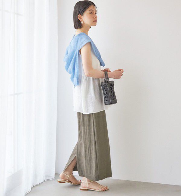 SHIPS for women「《予約》【実力派ベーシック】〈手洗い可能〉レーヨン ナイロン ポケット デザイン Iライン スカート」|タイト|