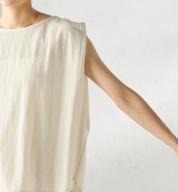 SHIPS for women「《予約》【実力派ベーシック】〈手洗い可能〉レーヨン ナイロン 深 ベンツ ノースリーブ プルオーバー」|Tシャツ・カットソー|