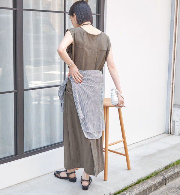 SHIPS for women「《予約》【実力派ベーシック】〈手洗い可能〉レーヨン ナイロン 深 ベンツ ノースリーブ プルオーバー」|Tシャツ・カットソー|
