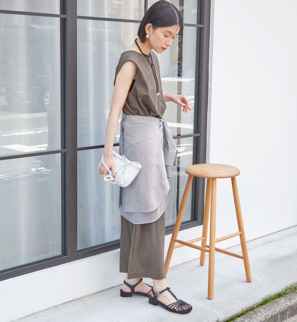 SHIPS for women「《予約》【実力派ベーシック】〈手洗い可能〉レーヨン ナイロン 深 ベンツ ノースリーブ プルオーバー」|Tシャツ・カットソー|