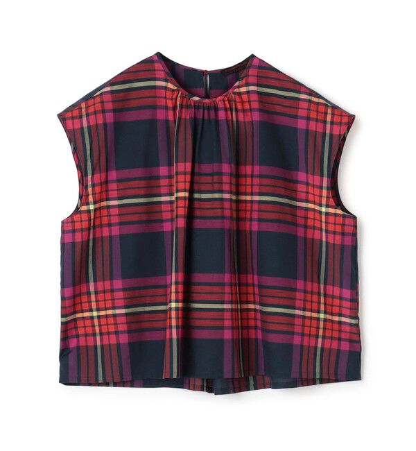 TOMORROWLAND collection「【WEB先行予約】エテタータンチェック バックリボンブラウス」|シャツ・ブラウス|36 レッド系