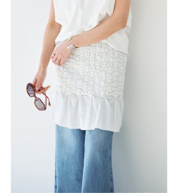 IENA「venit/ヴェニット SMOCKING CHECK SK スカート VEG5628A」|スカート|
