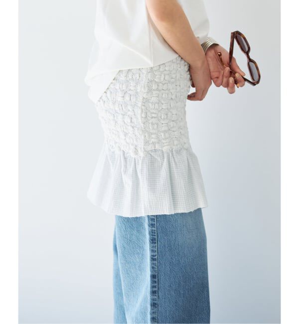 IENA「venit/ヴェニット SMOCKING CHECK SK スカート VEG5628A」|スカート|