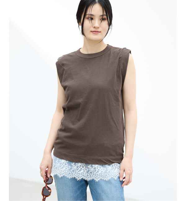 IENA「ATON/エイトン FRESCA SINGLEJERSEY NS ノースリーブ」|Tシャツ・カットソー|