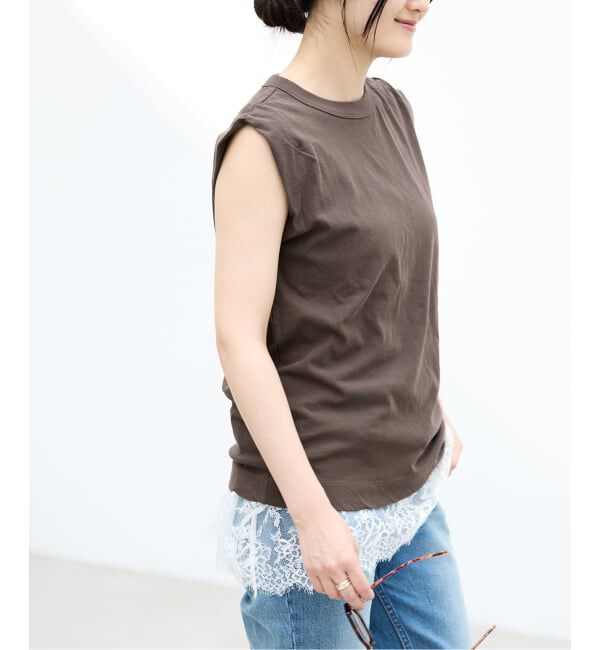 IENA「ATON/エイトン FRESCA SINGLEJERSEY NS ノースリーブ」|Tシャツ・カットソー|