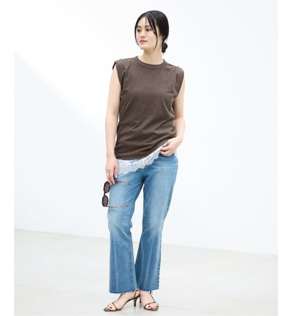 IENA「ATON/エイトン FRESCA SINGLEJERSEY NS ノースリーブ」|Tシャツ・カットソー|