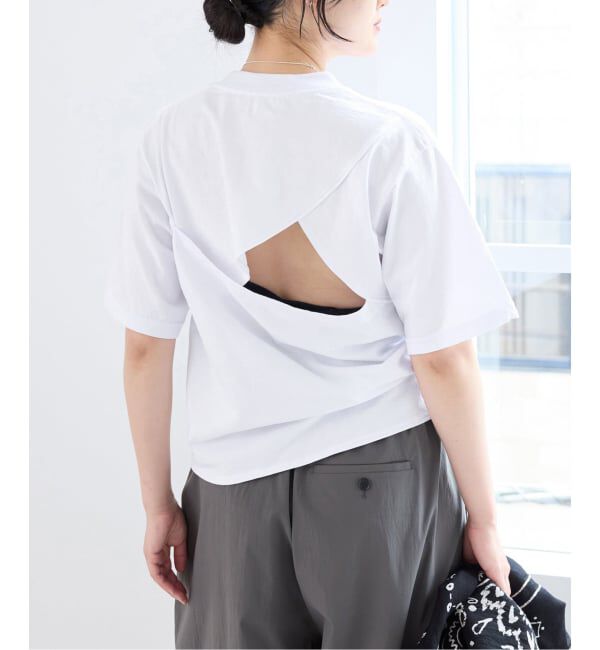 IENA「《予約》FOLKIN' VIOLETTE ROOM BACK OPEN TEE Tシャツ FVR26411」|Tシャツ・カットソー|ホワイト