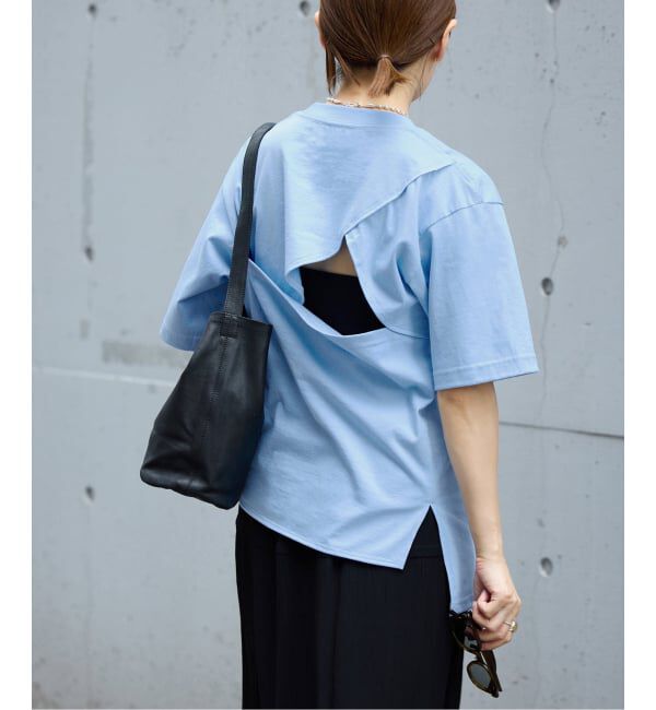 IENA「《予約》FOLKIN' VIOLETTE ROOM BACK OPEN TEE Tシャツ FVR26411」|Tシャツ・カットソー|