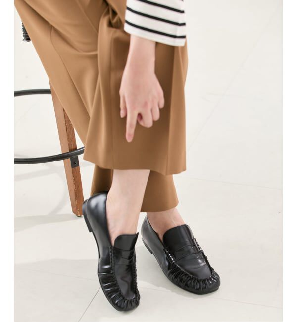 journal standard L'essage「【ALOHAS/アロハス】Aven Black Leather Loafers：ローファー」|ローファー|ブラック