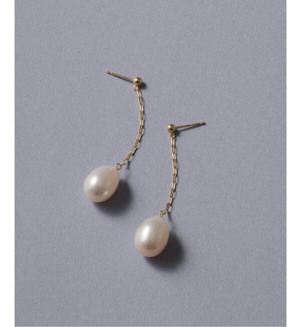 Lilas by Spick&Span「バロックパール10mmチェーンピアス K10（両耳）」|ピアス|