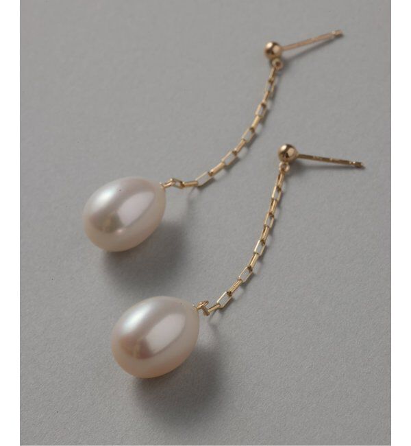 Lilas by Spick&Span「バロックパール10mmチェーンピアス K10（両耳）」|ピアス|