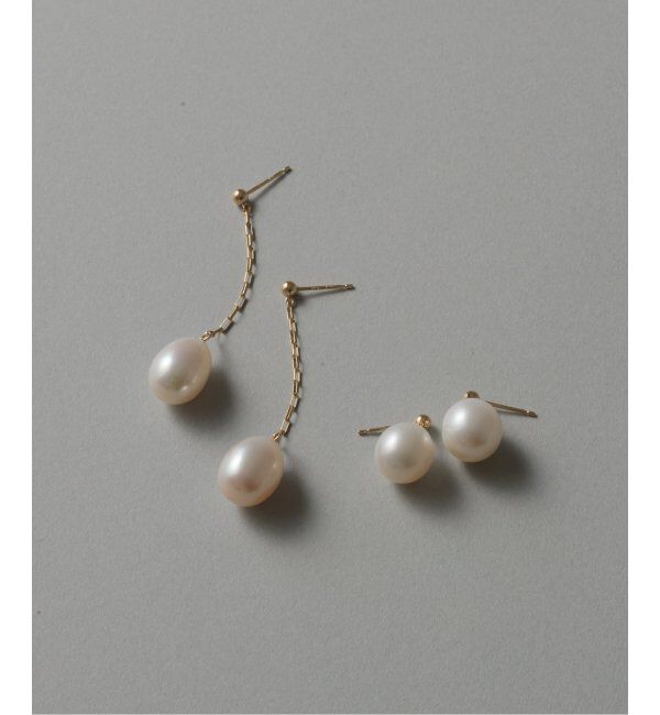 Lilas by Spick&Span「バロックパール10mmチェーンピアス K10（両耳）」|ピアス|