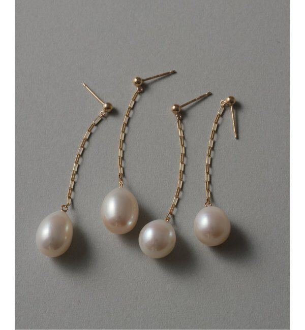 Lilas by Spick&Span「バロックパール10mmチェーンピアス K10（両耳）」|ピアス|