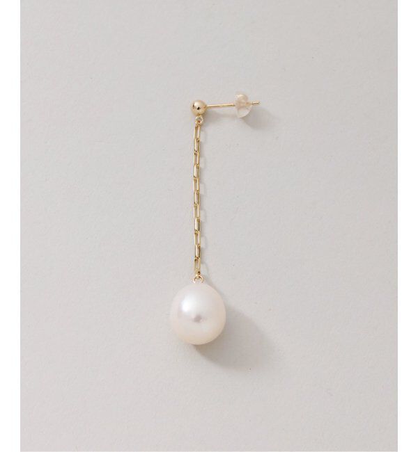 Lilas by Spick&Span「バロックパール10mmチェーンピアス K10（両耳）」|ピアス|