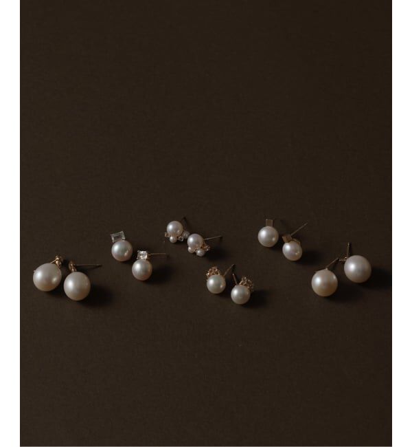 Lilas by Spick&Span「6mmパール*ホワイトトパーズピアス K10（両耳）」|ピアス|