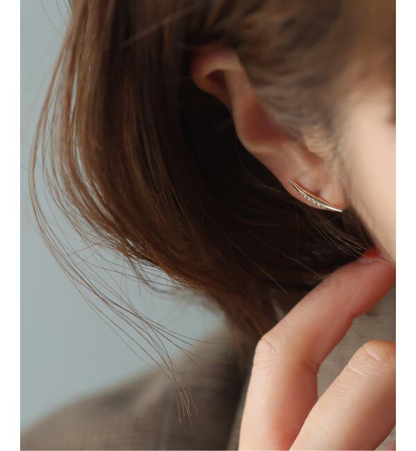 Lilas by Spick&Span「《WEB限定》ムーンラインホワイトトパーズピアス K10（両耳）」|ピアス|
