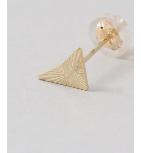 Lilas by Spick&Span「テクスチャートライアングルモチーフピアス K10（両耳）」|ピアス|