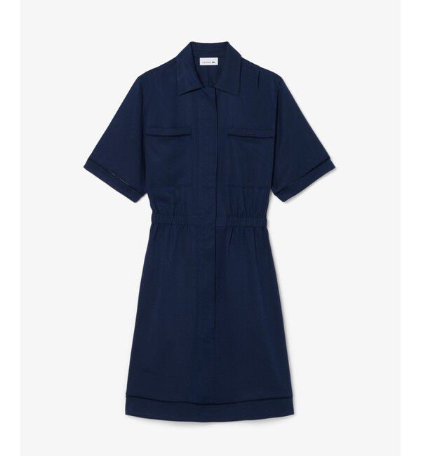 LACOSTE「リヨセル&times;リネンブレンド ウエストシャーリング シャツドレス / シャツワンピース」|ワンピース|