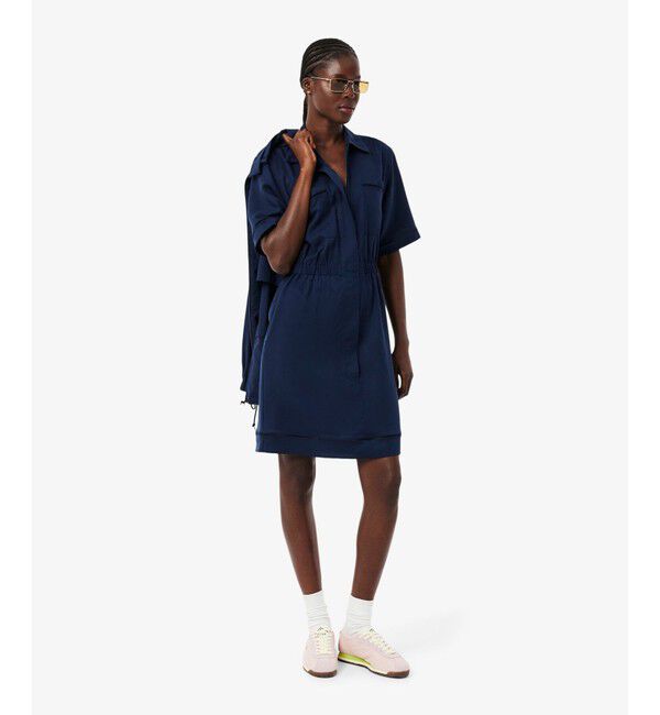 LACOSTE「リヨセル&times;リネンブレンド ウエストシャーリング シャツドレス / シャツワンピース」|ワンピース|