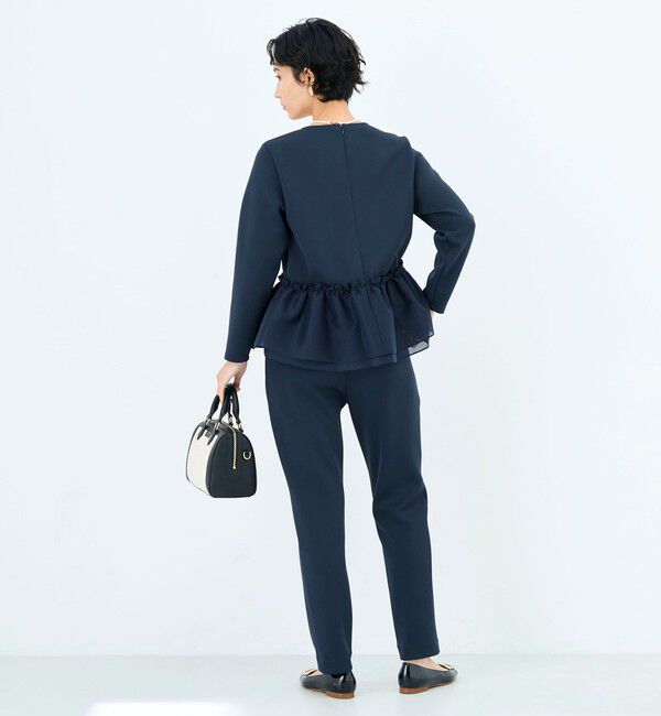 NOLLEY'S sophi「《セットアップ対応》ウォッシャブルダンボール&times;オーガンジーペプラムプルオーバー」|Tシャツ・カットソー|