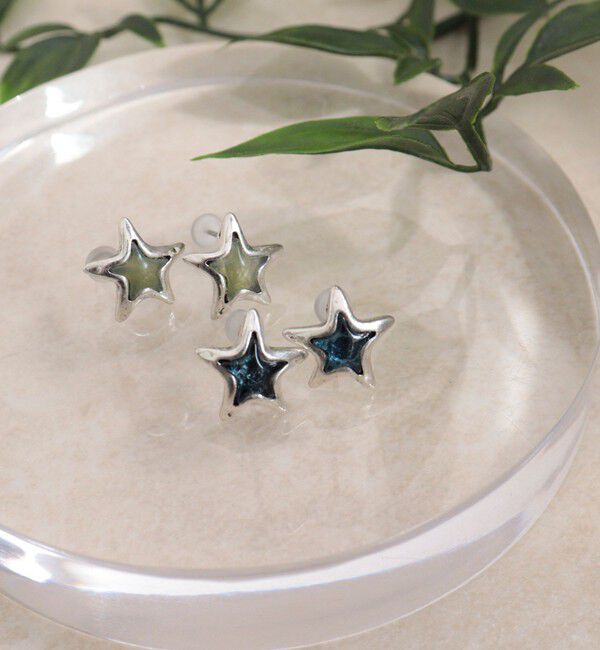 fredy emue「カラースターアンティーク調ピアス」|ピアス|ブルー