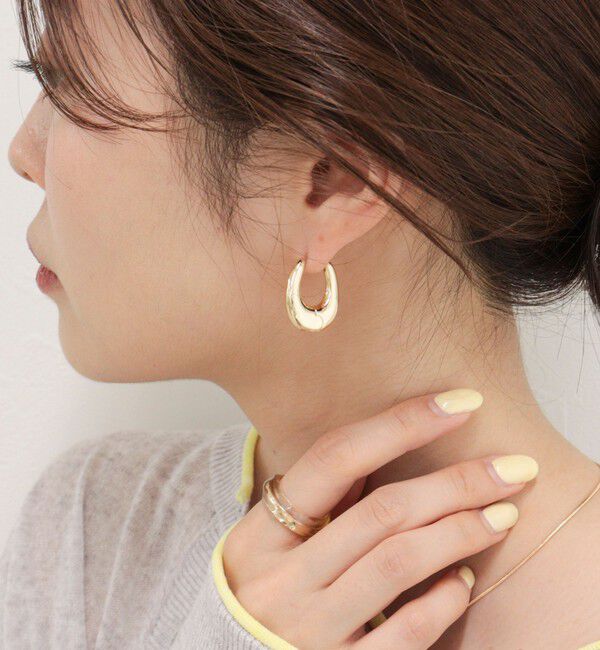 fredy emue「U字ワンタッチピアス」|ピアス|ゴールド