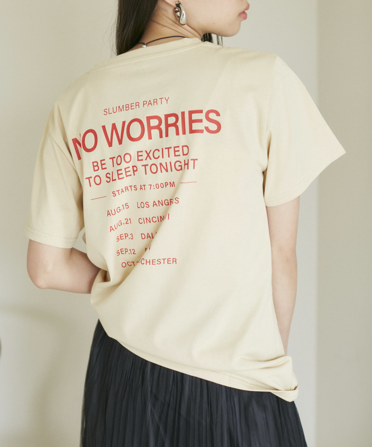 VIS「【洗える】Souvenir ロゴTシャツ」|Tシャツ・カットソー|ベージュ系(28)
