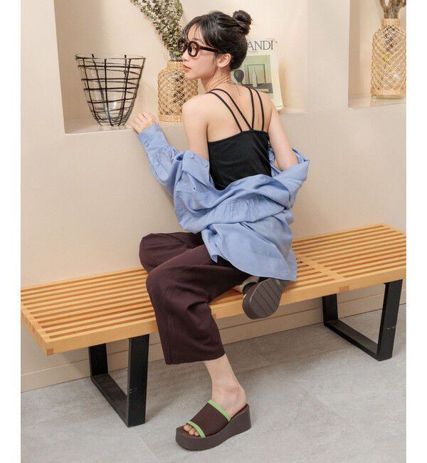 LOWRYS FARM「スタイルUPクロスカップキャミ」|Tシャツ・カットソー|