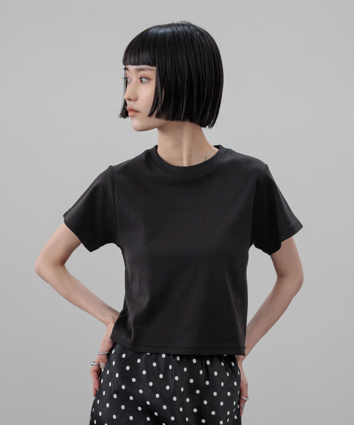 LOWRYS FARM「フライスチビＴＥＥ」|Tシャツ・カットソー|BLK