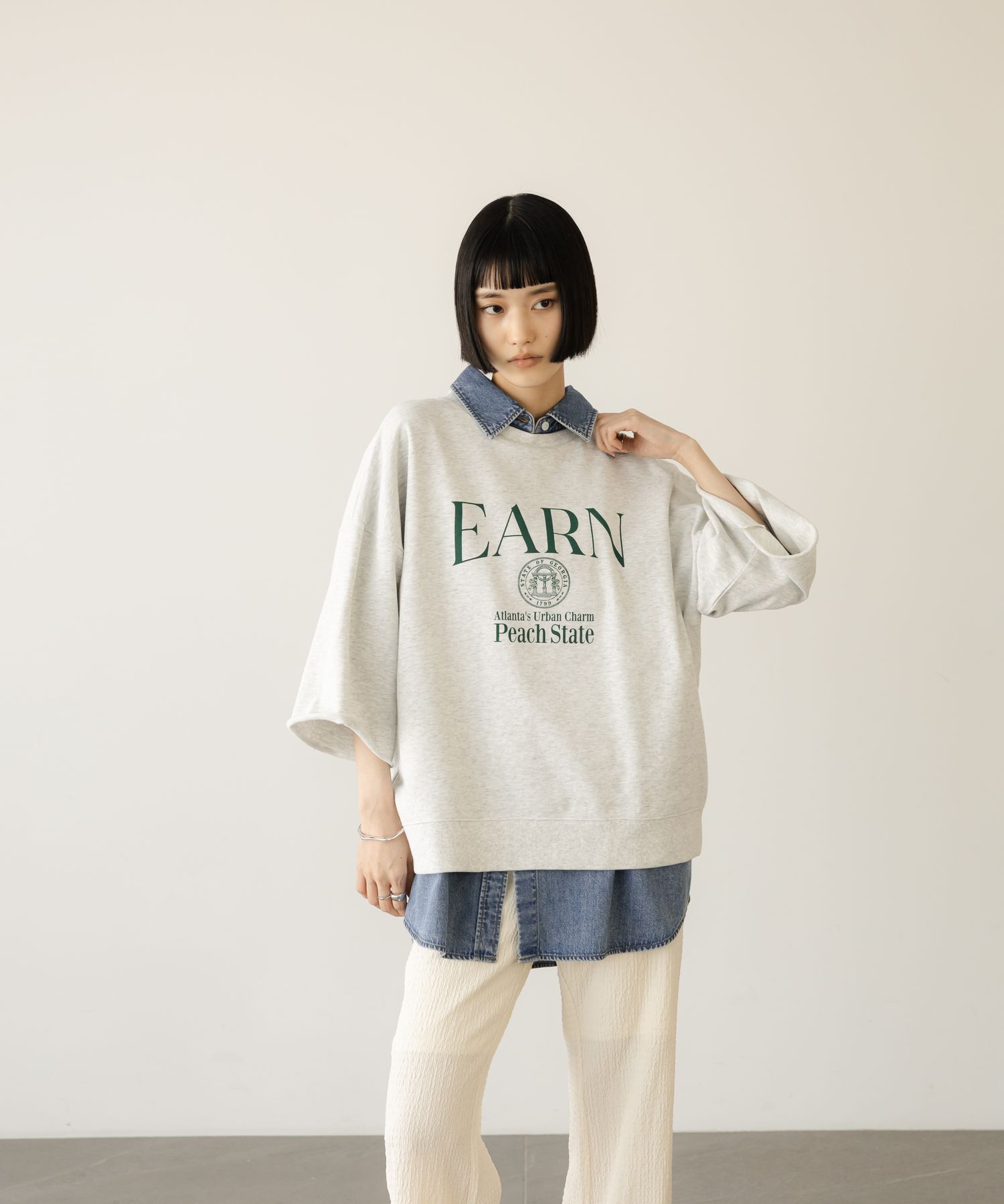 LOWRYS FARM「 ミニウラケロゴ６Ｓ」|Tシャツ・カットソー|GRY2