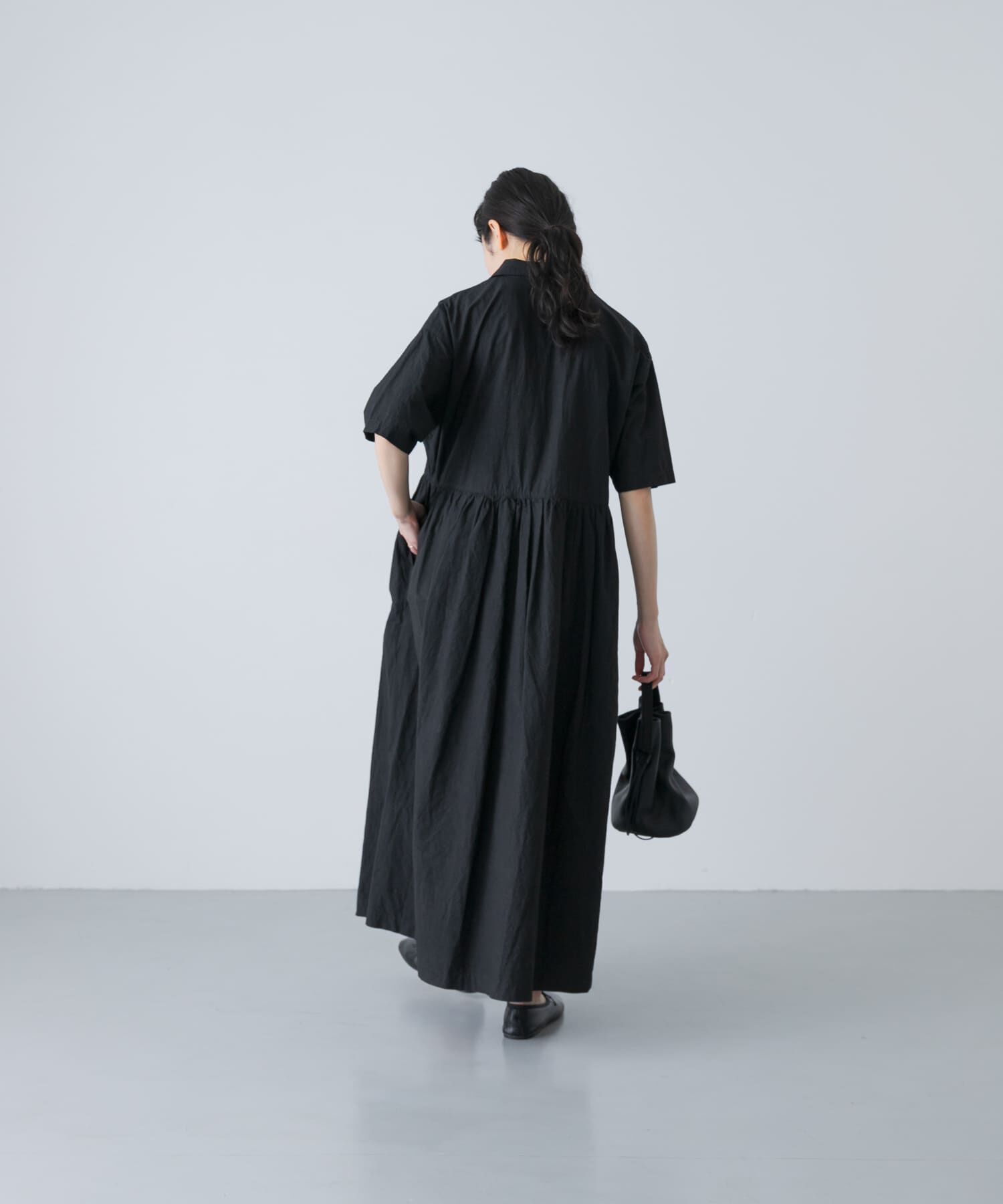 かぐれ「オープンカラーシャツワンピース」|ワンピース|