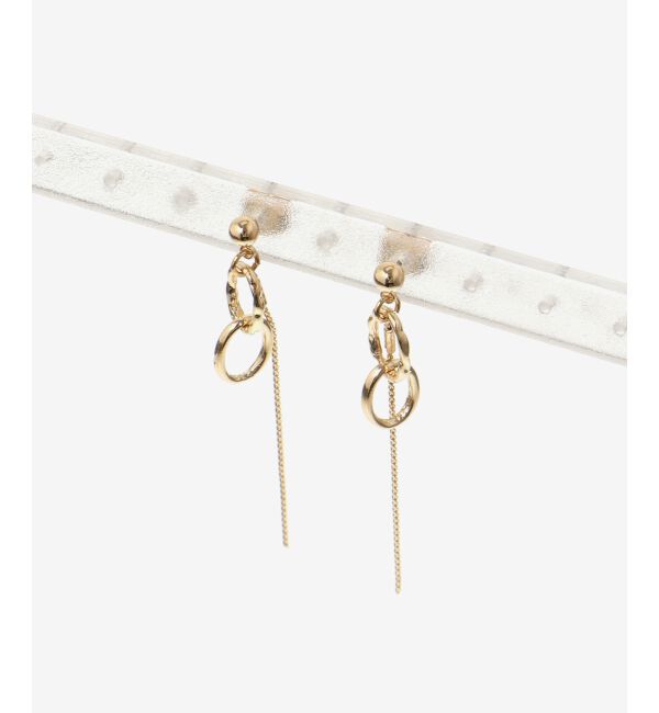 le.coeur blanc「フープ&times;チェーンIラインピアス」|ピアス|